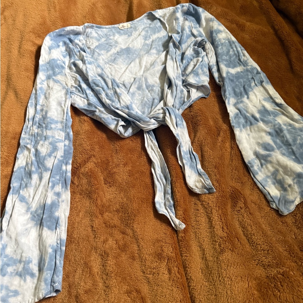 Hollister Blue Tie-Dye Blouse